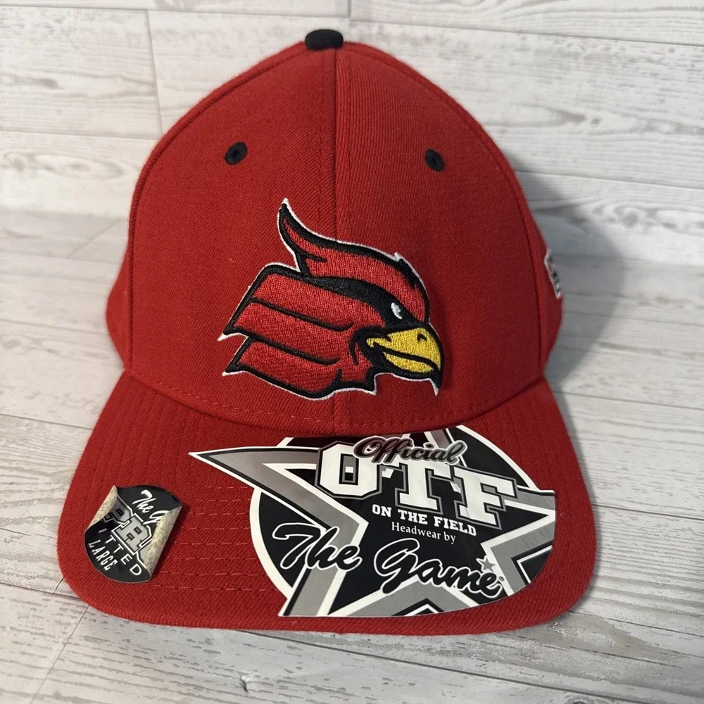 Louisville Cardinals Hat Men Large Red Wool Blend The Game Pro Fitted A-flex OTF